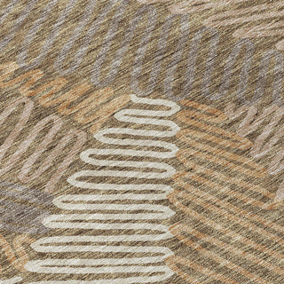 Piper Looms Chantille Floral ACN904 Brown Machine Washable Area Rug Swatch Image