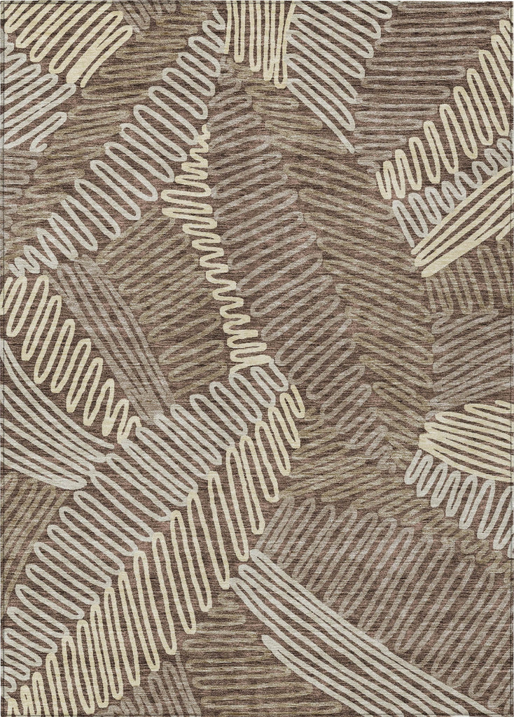 Piper Looms Chantille Floral ACN904 Chocolate Machine Washable Area Rug main image