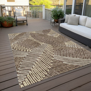 Piper Looms Chantille Floral ACN904 Chocolate Machine Washable Area Rug Outdoor Lifestyle Image Feature