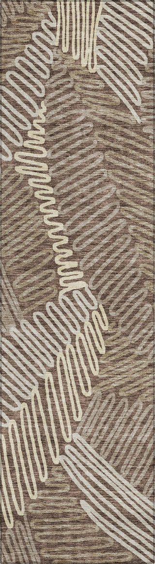 Piper Looms Chantille Floral ACN904 Chocolate Machine Washable Area Rug Runner Main Image