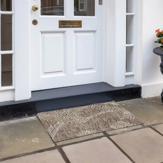 Piper Looms Chantille Floral ACN904 Chocolate Machine Washable Area Rug Scatter Outdoor Lifestyle Image Feature