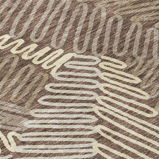 Piper Looms Chantille Floral ACN904 Chocolate Machine Washable Area Rug Swatch Image