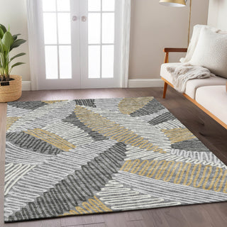 Piper Looms Chantille Floral ACN904 Gray Machine Washable Area Rug Lifestyle Image Feature