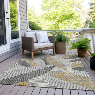 Piper Looms Chantille Floral ACN904 Gray Machine Washable Area Rug Outdoor Lifestyle Image Feature