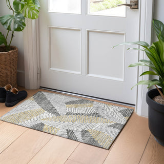 Piper Looms Chantille Floral ACN904 Gray Machine Washable Area Rug Scatter Lifestyle Image Feature