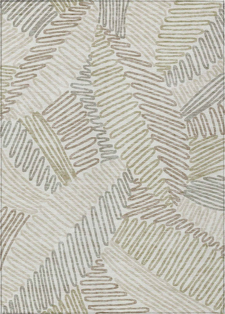 Piper Looms Chantille Floral ACN904 Ivory Machine Washable Area Rug main image