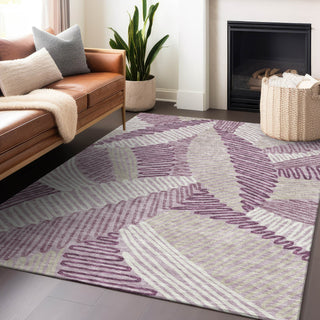 Piper Looms Chantille Floral ACN904 Lavender Machine Washable Area Rug Lifestyle Image Feature