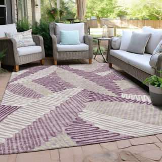 Piper Looms Chantille Floral ACN904 Lavender Machine Washable Area Rug Outdoor Lifestyle Image Feature