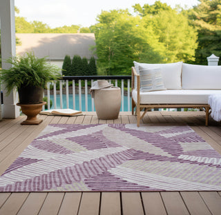 Piper Looms Chantille Floral ACN904 Lavender Machine Washable Area Rug Outdoor Lifestyle Image Feature