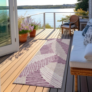 Piper Looms Chantille Floral ACN904 Lavender Machine Washable Area Rug Runner Outdoor Lifestyle Image Feature