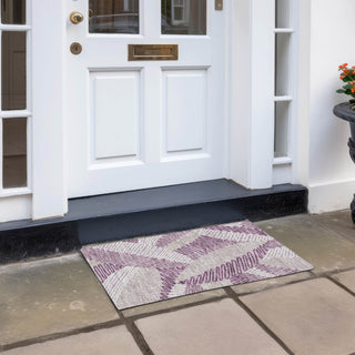 Piper Looms Chantille Floral ACN904 Lavender Machine Washable Area Rug Scatter Outdoor Lifestyle Image Feature