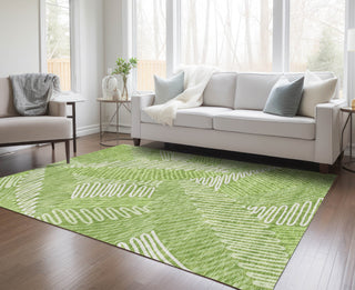 Piper Looms Chantille Floral ACN904 Lime Machine Washable Area Rug Lifestyle Image Feature
