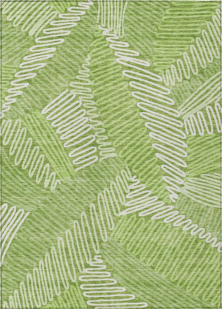 Piper Looms Chantille Floral ACN904 Lime Machine Washable Area Rug main image