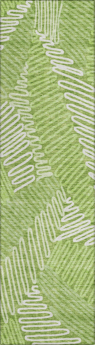 Piper Looms Chantille Floral ACN904 Lime Machine Washable Area Rug Runner Main Image