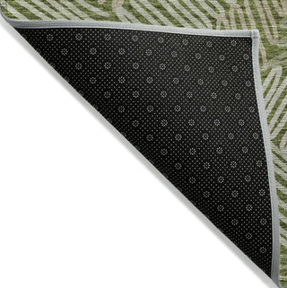 Piper Looms Chantille Floral ACN904 Olive Machine Washable Area Rug Backing Image
