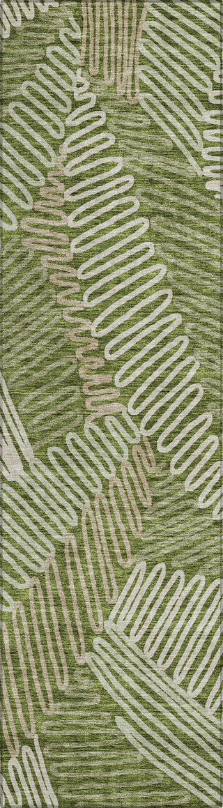 Piper Looms Chantille Floral ACN904 Olive Machine Washable Area Rug Runner Main Image