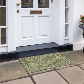 Piper Looms Chantille Floral ACN904 Olive Machine Washable Area Rug Scatter Outdoor Lifestyle Image Feature