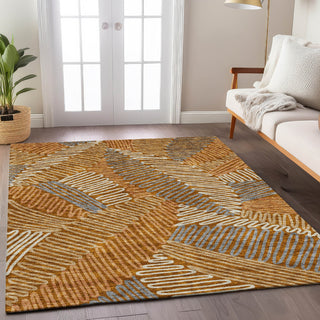 Piper Looms Chantille Floral ACN904 Paprika Machine Washable Area Rug Lifestyle Image Feature