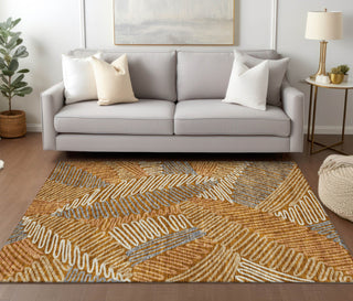 Piper Looms Chantille Floral ACN904 Paprika Machine Washable Area Rug Lifestyle Image Feature