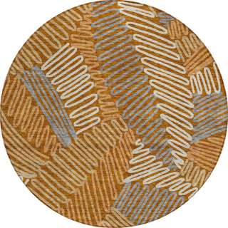 Piper Looms Chantille Floral ACN904 Paprika Machine Washable Area Rug Round Main Image