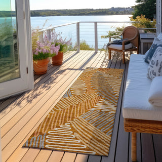 Piper Looms Chantille Floral ACN904 Paprika Machine Washable Area Rug Runner Outdoor Lifestyle Image Feature