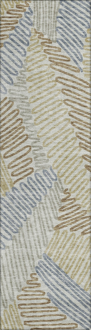 Piper Looms Chantille Floral ACN904 Taupe Machine Washable Area Rug Runner Main Image