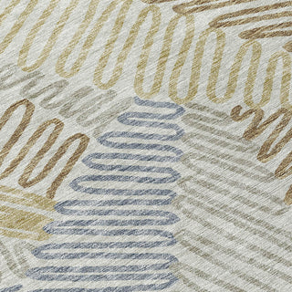 Piper Looms Chantille Floral ACN904 Taupe Machine Washable Area Rug Swatch Image