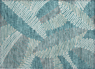 Piper Looms Chantille Floral ACN904 Teal Machine Washable Area Rug Scatter Main Image
