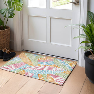Piper Looms Chantille Floral ACN904 White Machine Washable Area Rug Scatter Lifestyle Image Feature
