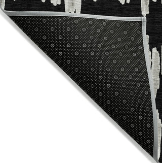 Piper Looms Chantille Stripes ACN905 Black Machine Washable Area Rug Backing Image