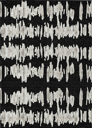 Piper Looms Chantille Stripes ACN905 Black Machine Washable Area Rug main image