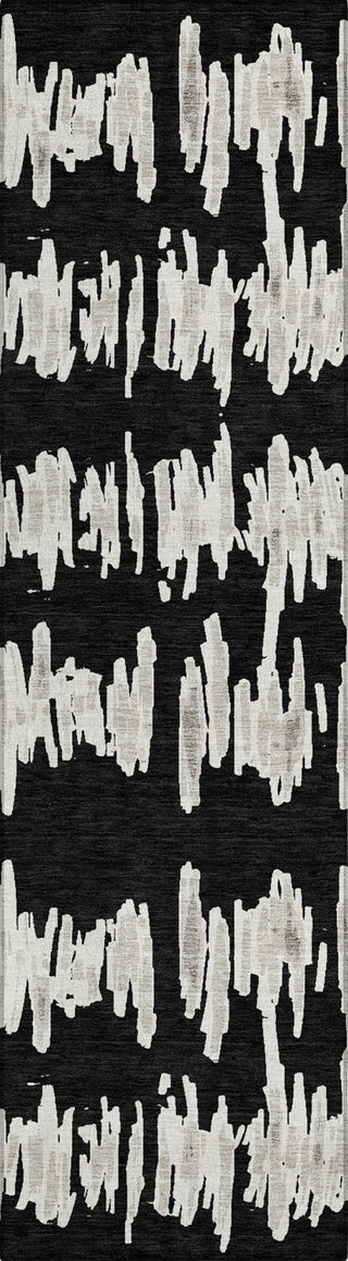 Piper Looms Chantille Stripes ACN905 Black Machine Washable Area Rug Runner Main Image