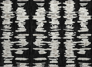 Piper Looms Chantille Stripes ACN905 Black Machine Washable Area Rug Scatter Main Image