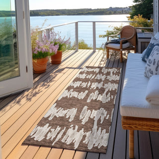 Piper Looms Chantille Stripes ACN905 Brown Machine Washable Area Rug Runner Outdoor Lifestyle Image Feature