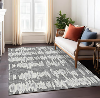 Piper Looms Chantille Stripes ACN905 Gray Machine Washable Area Rug Lifestyle Image Feature