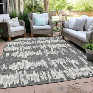 Piper Looms Chantille Stripes ACN905 Gray Machine Washable Area Rug Outdoor Lifestyle Image Feature