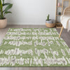 Piper Looms Chantille Stripes ACN905 Green Machine Washable Area Rug Lifestyle Image Feature