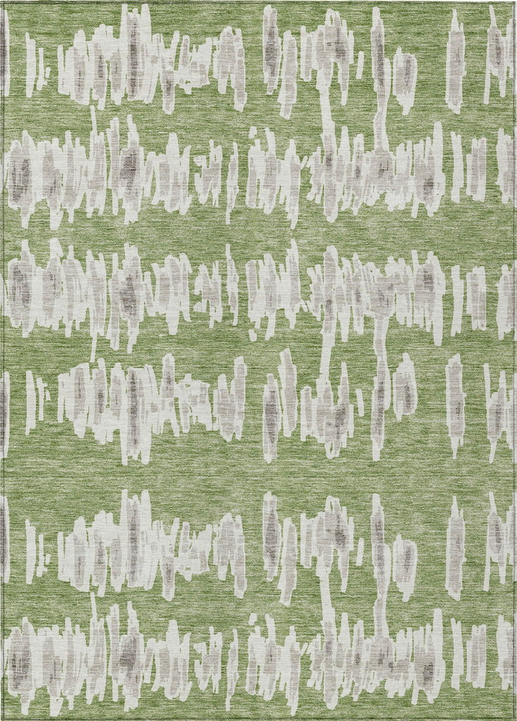 Piper Looms Chantille Stripes ACN905 Green Machine Washable Area Rug main image