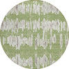Piper Looms Chantille Stripes ACN905 Green Machine Washable Area Rug Round Main Image