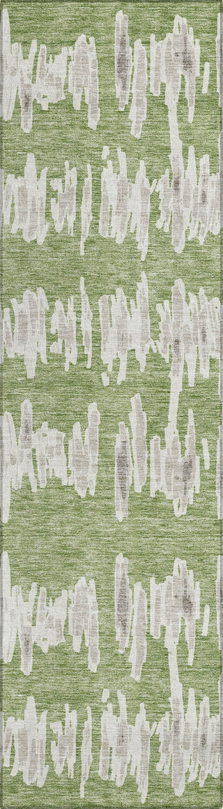 Piper Looms Chantille Stripes ACN905 Green Machine Washable Area Rug Runner Main Image