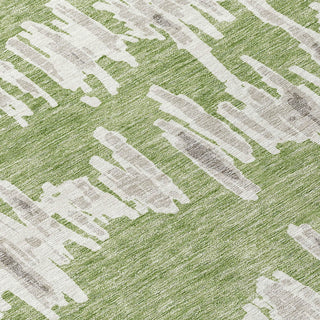 Piper Looms Chantille Stripes ACN905 Green Machine Washable Area Rug Swatch Image
