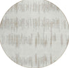 Piper Looms Chantille Stripes ACN905 Ivory Machine Washable Area Rug Round Main Image