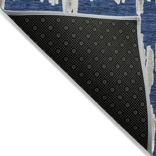 Piper Looms Chantille Stripes ACN905 Navy Machine Washable Area Rug Backing Image
