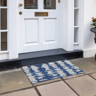 Piper Looms Chantille Stripes ACN905 Navy Machine Washable Area Rug Scatter Outdoor Lifestyle Image Feature