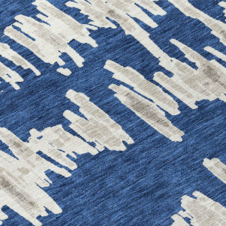 Piper Looms Chantille Stripes ACN905 Navy Machine Washable Area Rug Swatch Image