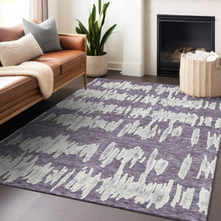 Piper Looms Chantille Stripes ACN905 Purple Machine Washable Area Rug Lifestyle Image Feature
