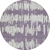 Piper Looms Chantille Stripes ACN905 Purple Machine Washable Area Rug Round Main Image
