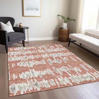 Piper Looms Chantille Stripes ACN905 Salmon Machine Washable Area Rug Lifestyle Image Feature