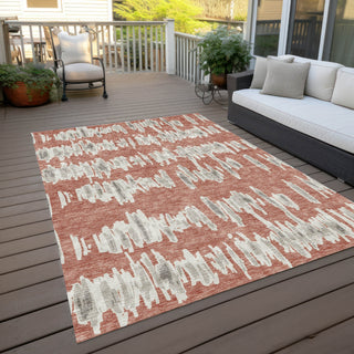 Piper Looms Chantille Stripes ACN905 Salmon Machine Washable Area Rug Outdoor Lifestyle Image Feature