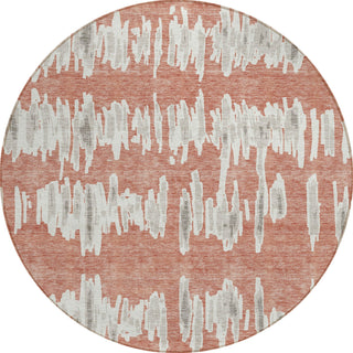 Piper Looms Chantille Stripes ACN905 Salmon Machine Washable Area Rug Round Main Image